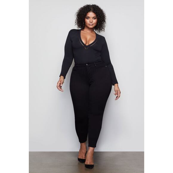 Good American Good Legs Crop Skinny Jeans in Black Plus Size 22 NWT - Picture 1 of 9
